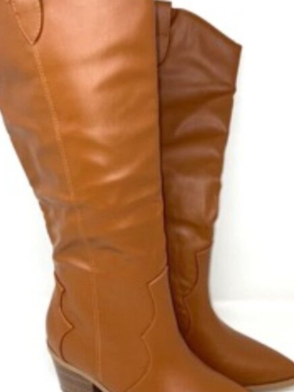 Bamboo Mindful Tall Women's Western Block Heeled Boot Tan Size 7